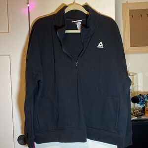 Reebok Black Cotton Quarter Zip XL EUC Neutral Athleisure